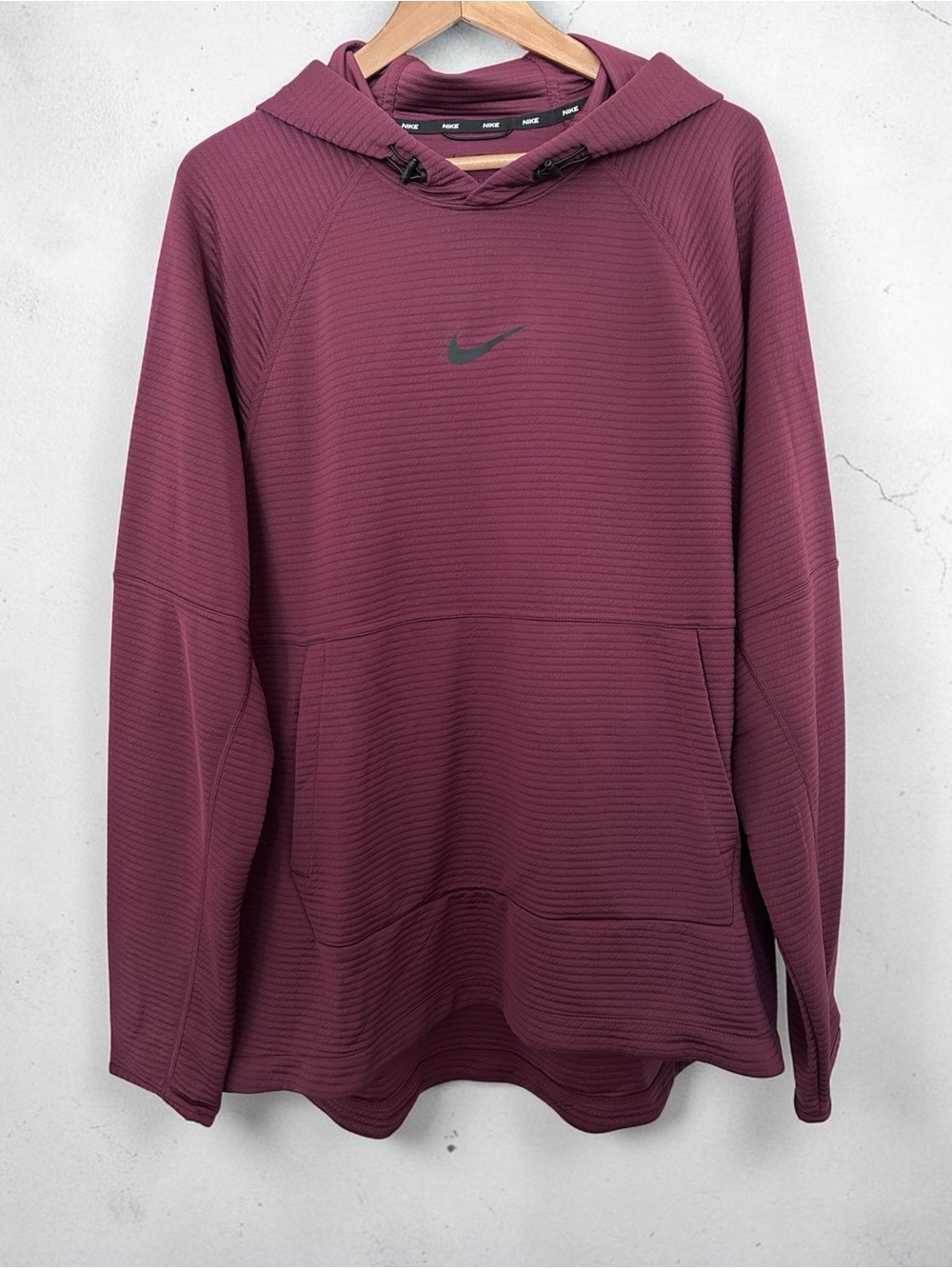 Nike Pro Men's Dri-FIT Fleece Fitness Pullover Hoodie Maroon XL
